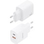 Aisens Cargador GaN 30W con USB-C PD3.0 y USB-A QC3.0 Blanco